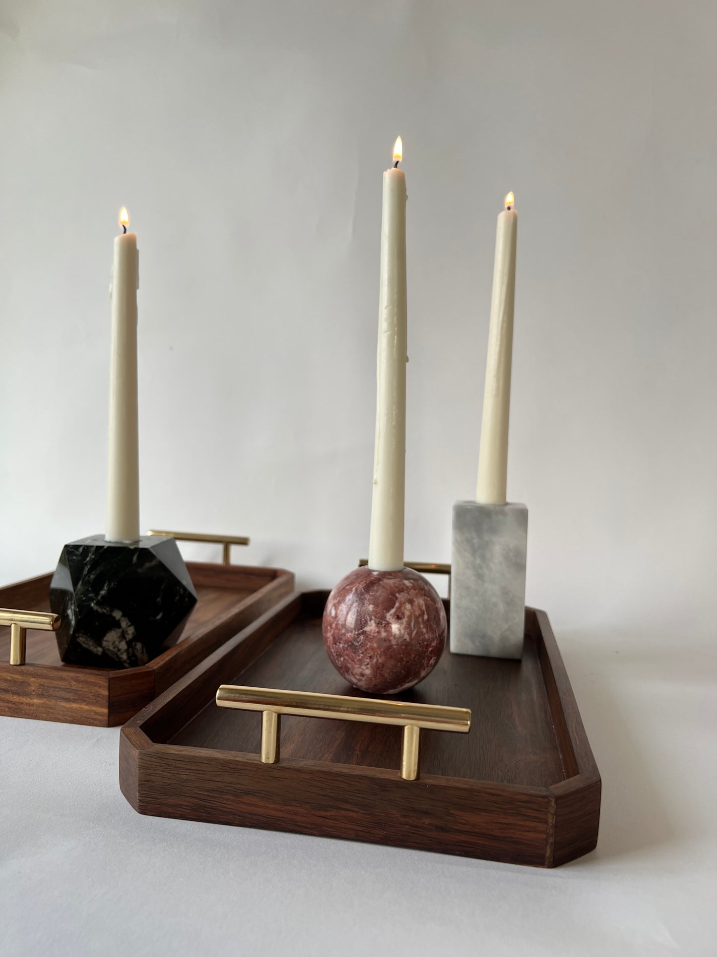 Troika - Marble Candle holder Set - 3pc Set