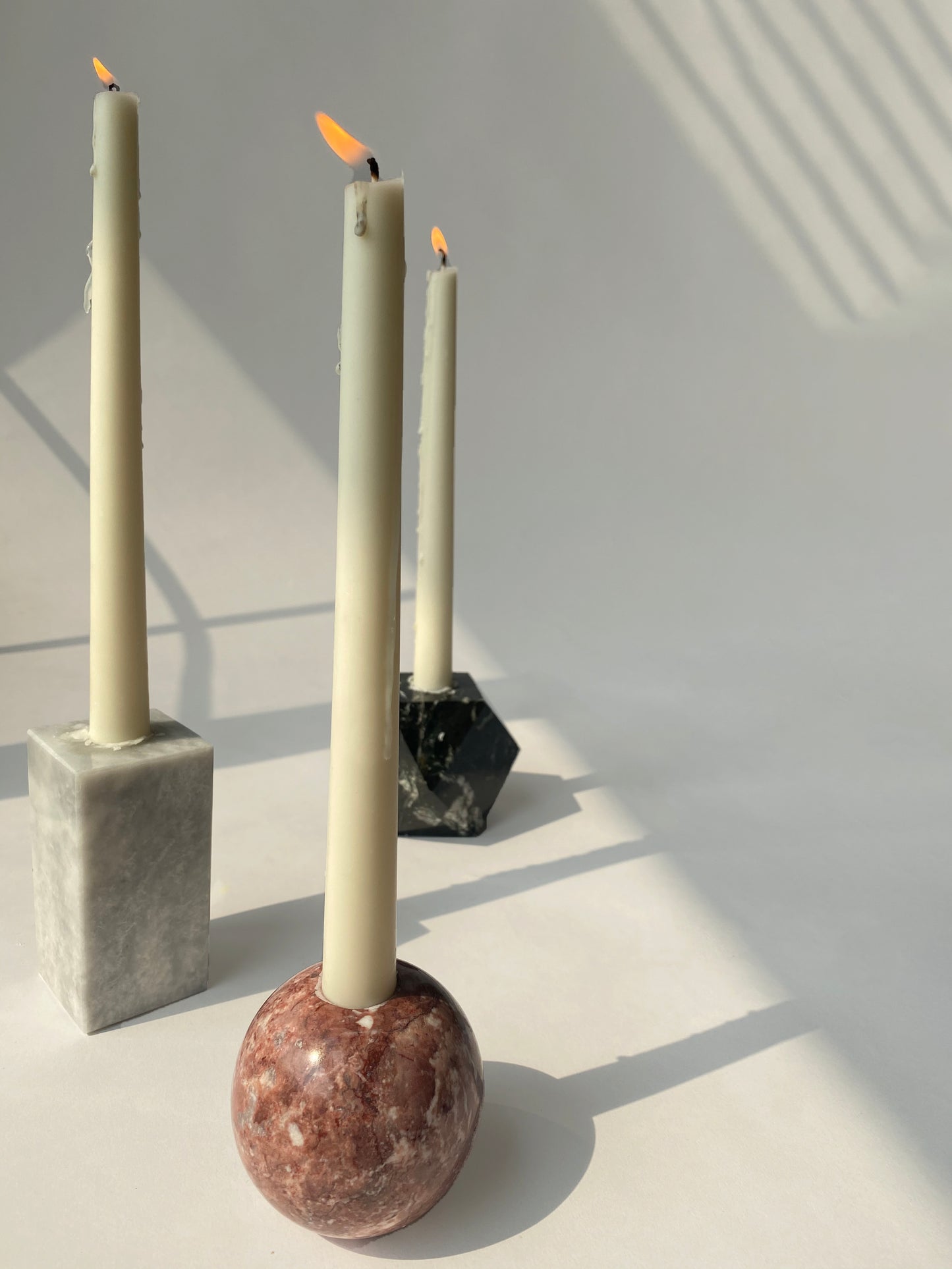 Troika - Marble Candle holder Set - 3pc Set