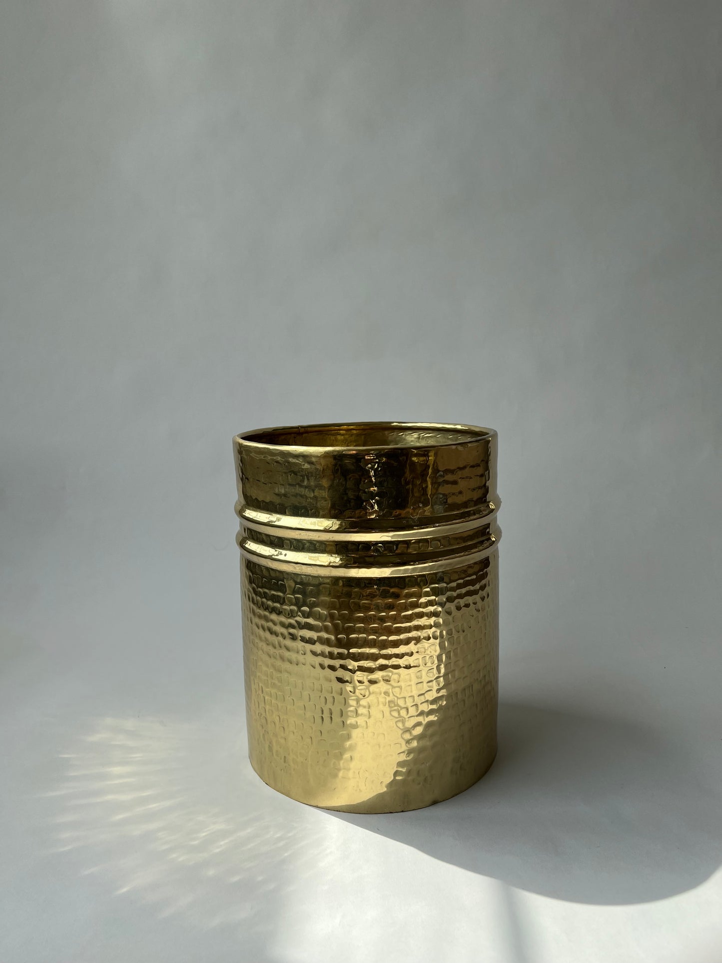 Hand hammered brass planters