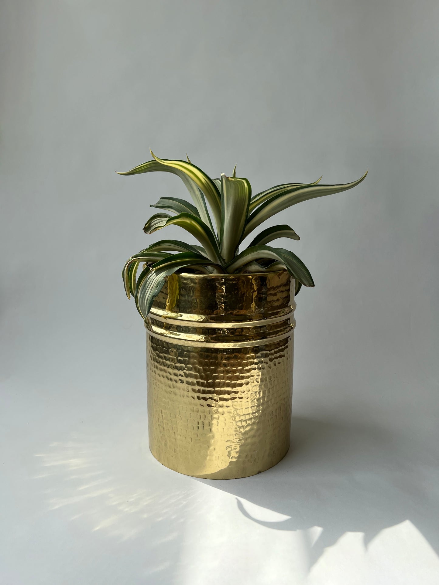 Hand hammered brass planters