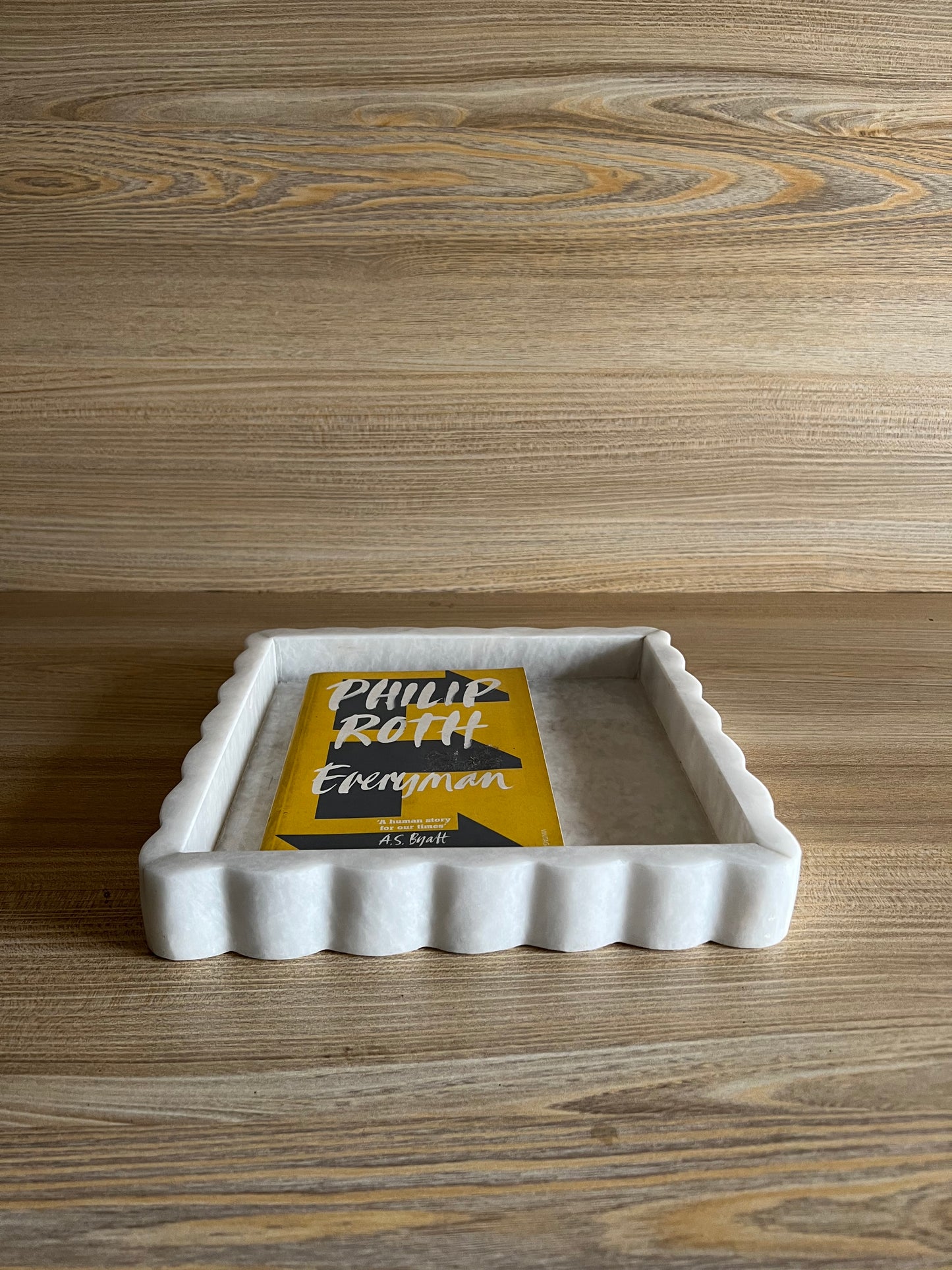 Scalloped Square Marble Tray