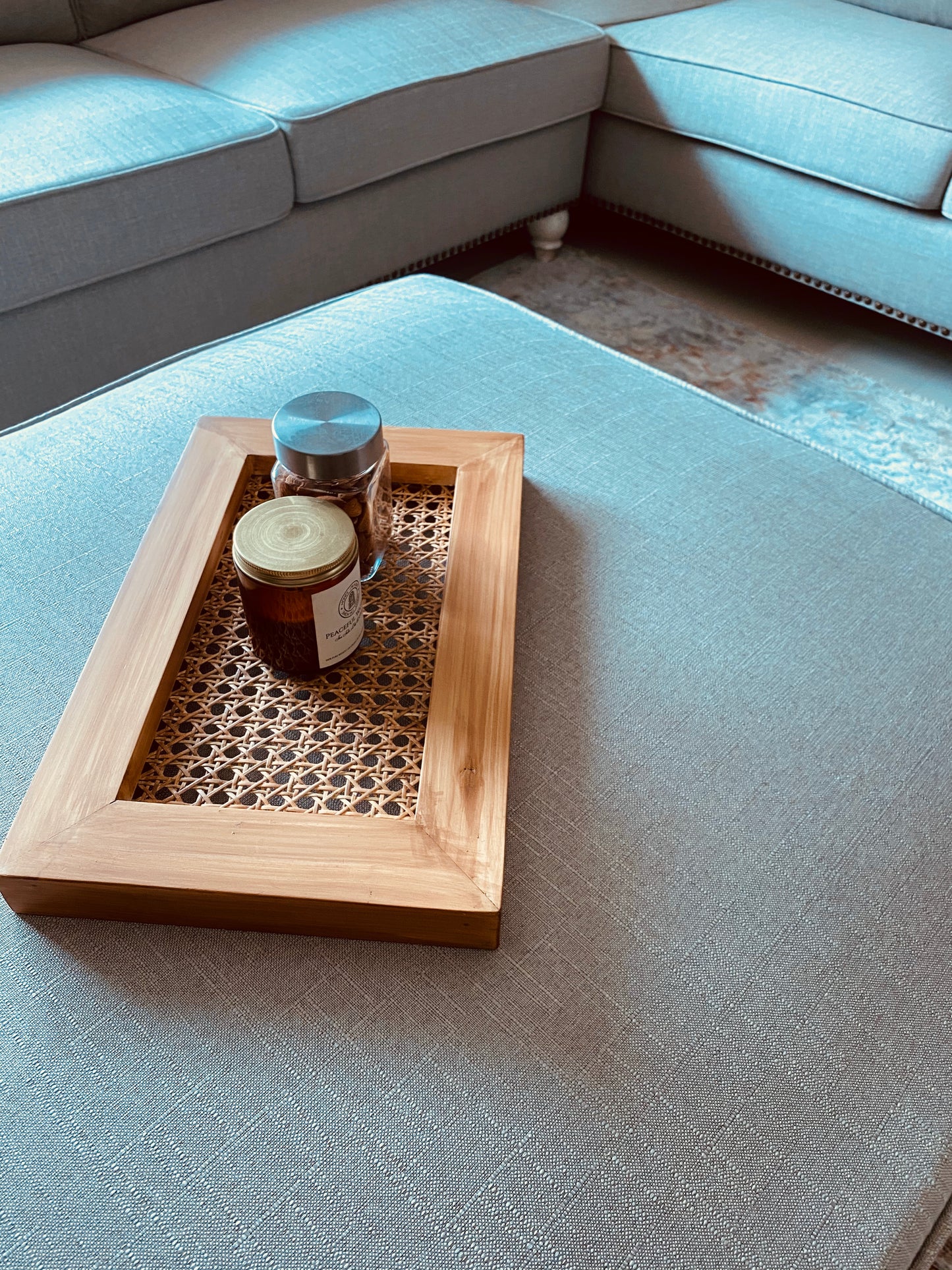 Wooden & Cane Tray