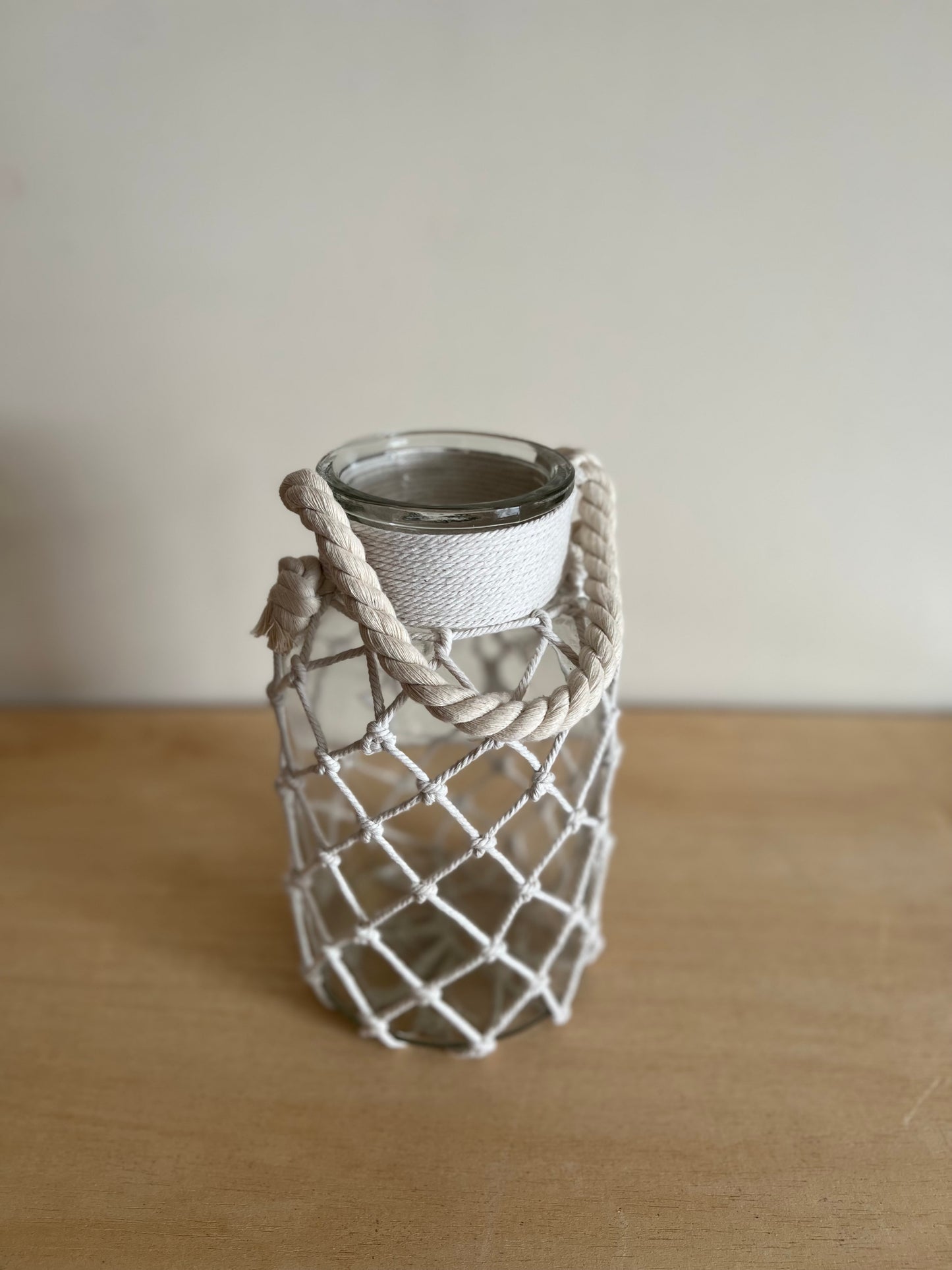 Macrame Glass Vase With Rope Handle