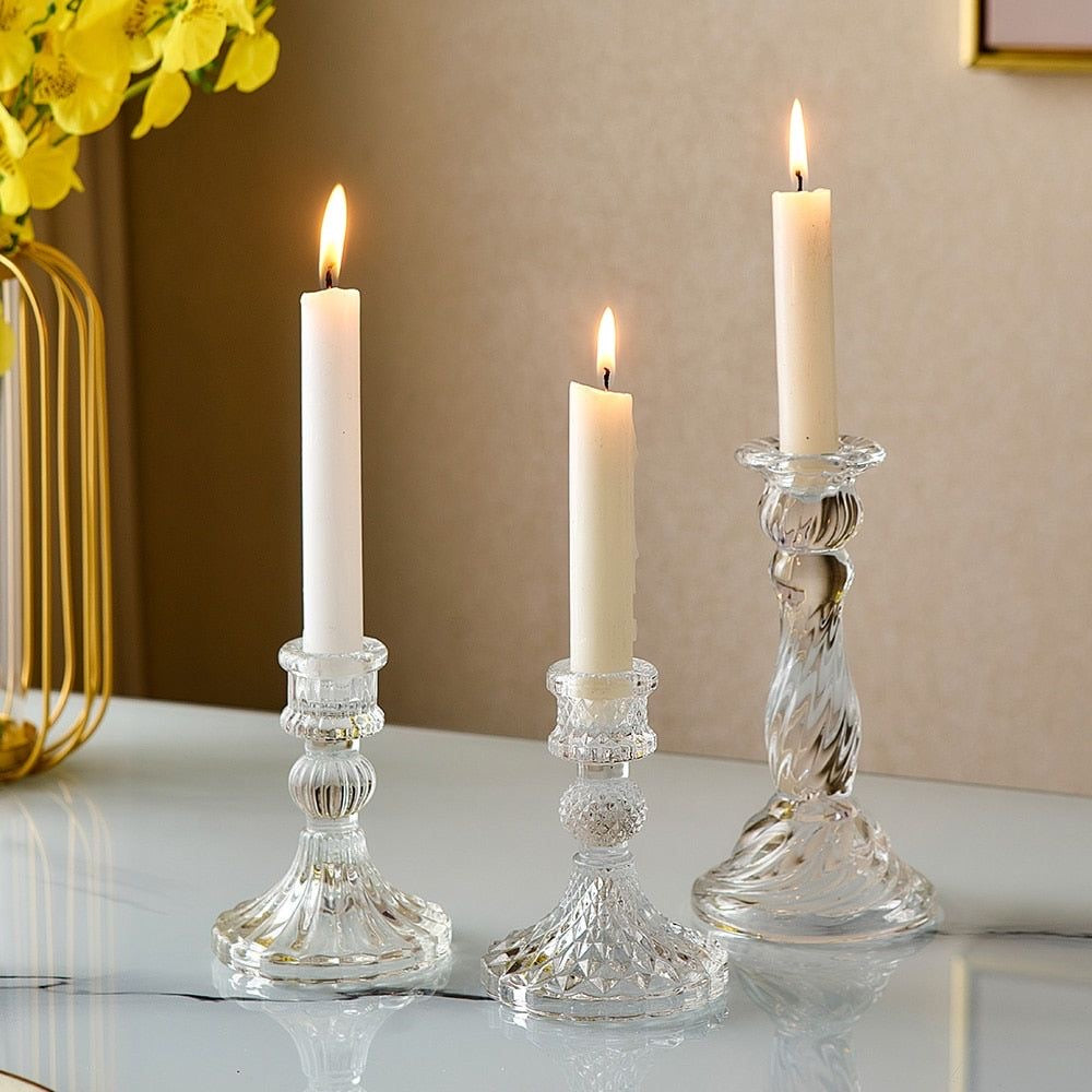 Twirling Glass Candle Stand - Single