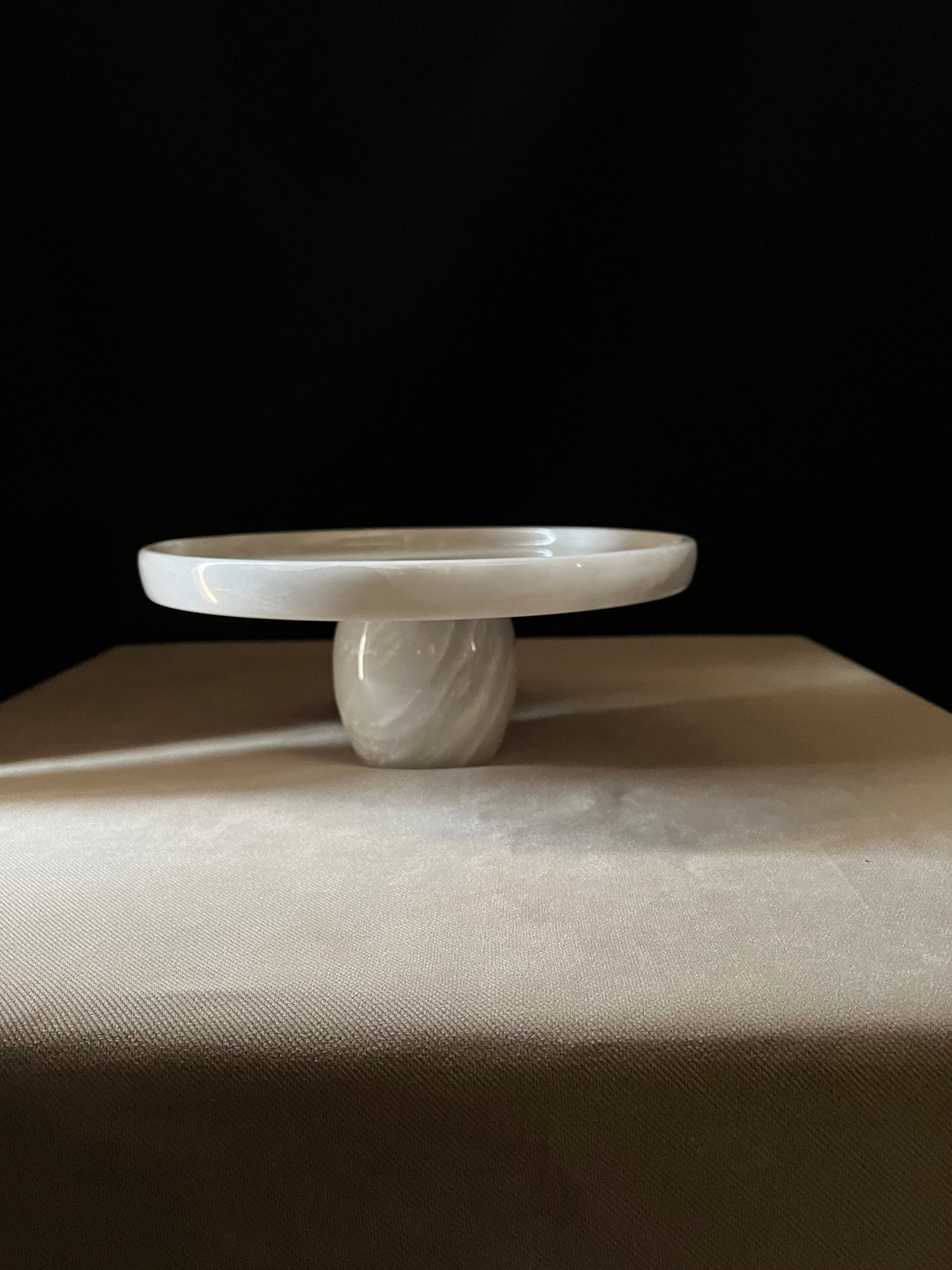 The Bare Space - White Marble Cake Stand