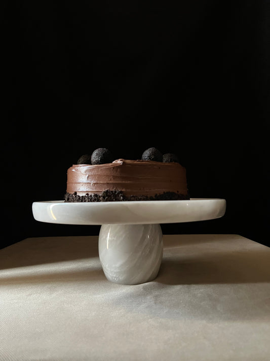 The Bare Space - White Marble Cake Stand