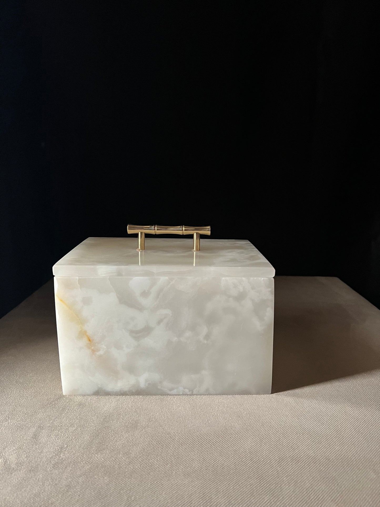 Onyx Translucent Box with Brass Handle