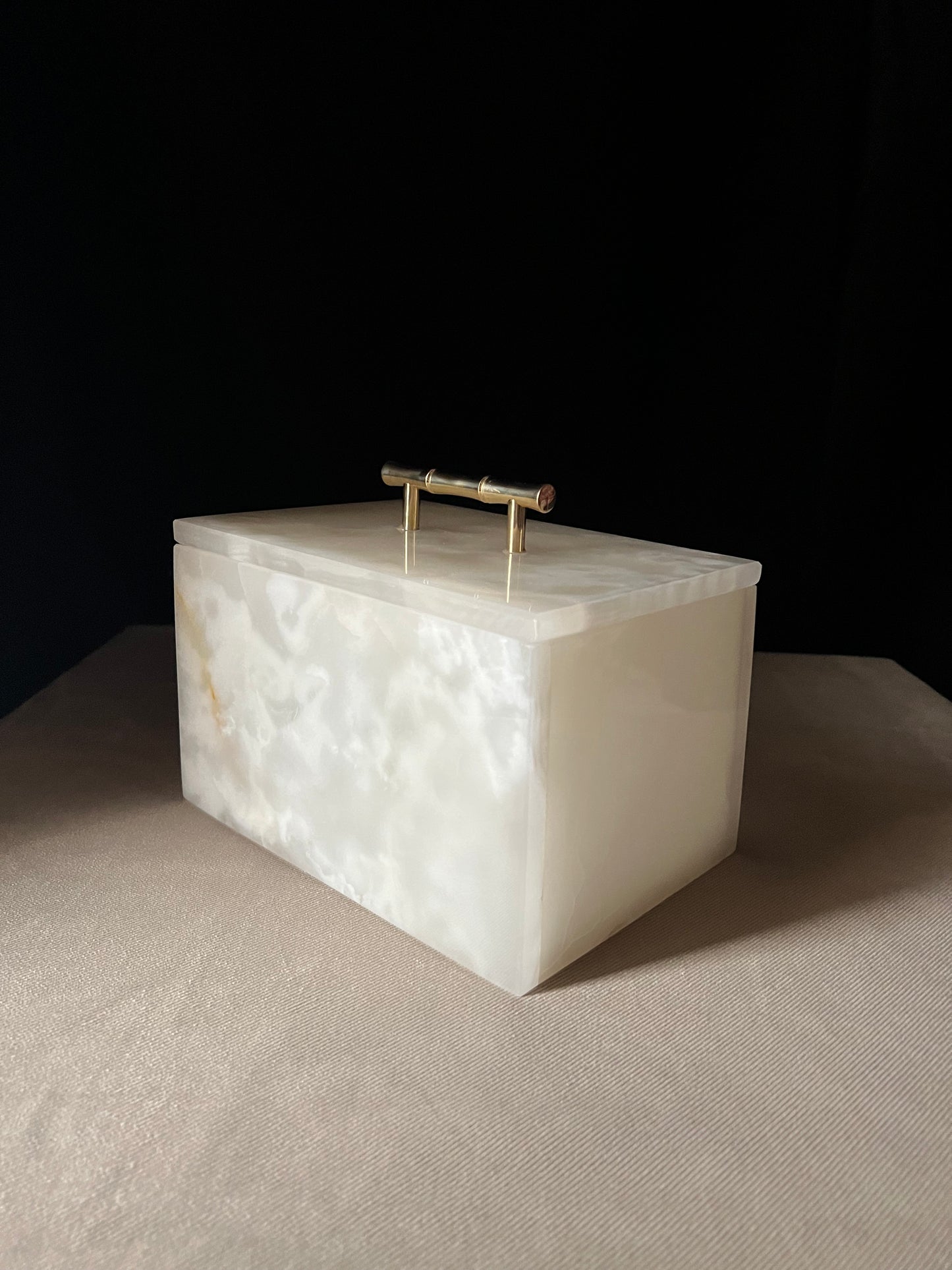 Onyx Translucent Box with Brass Handle