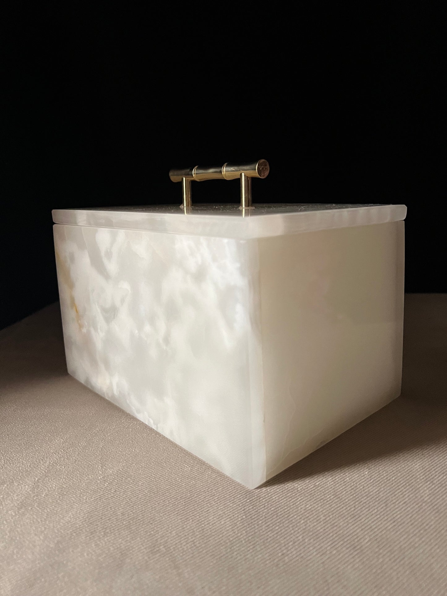 Onyx Translucent Box with Brass Handle