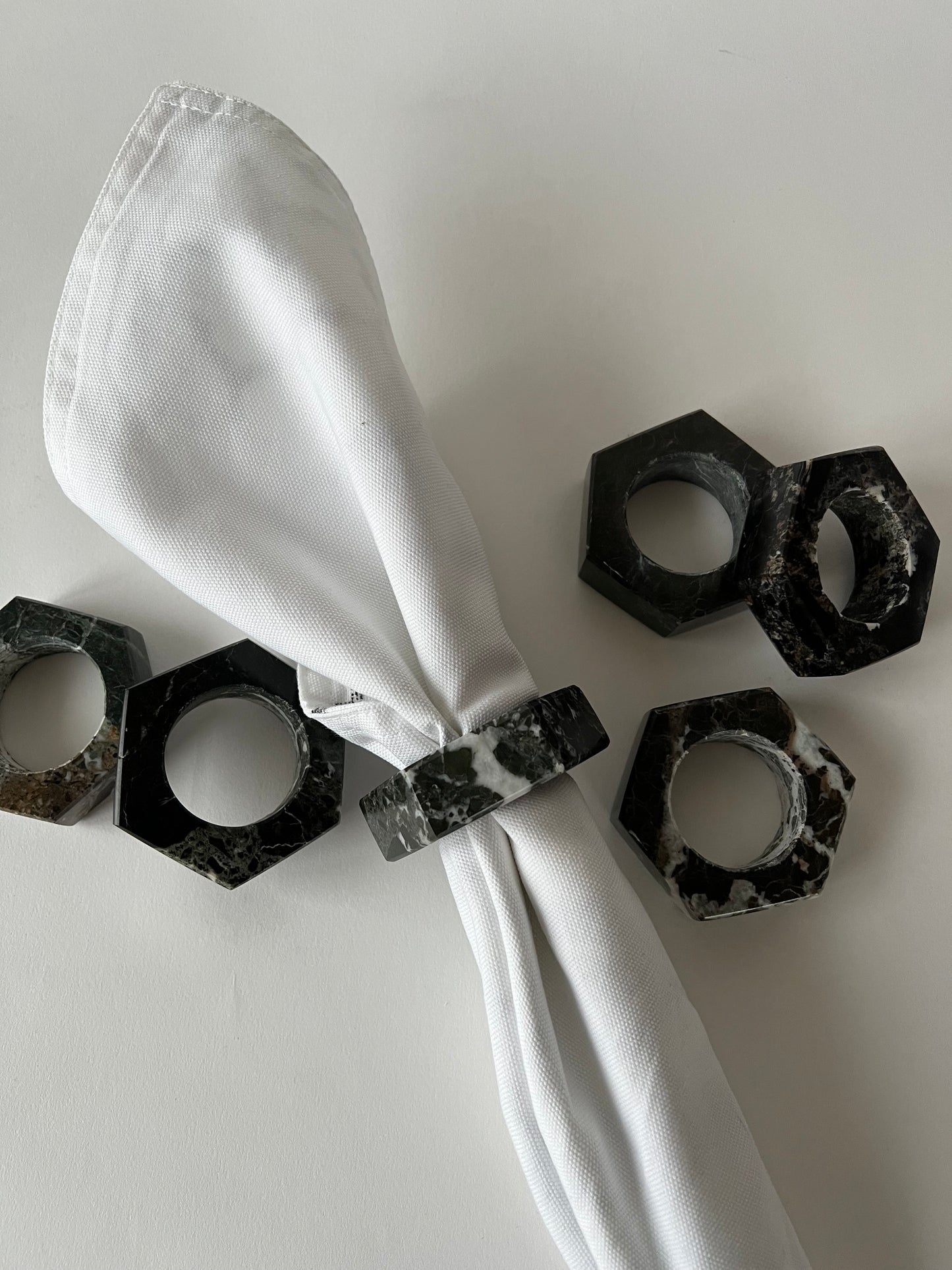 Marble Napkin Rings - Set of 6