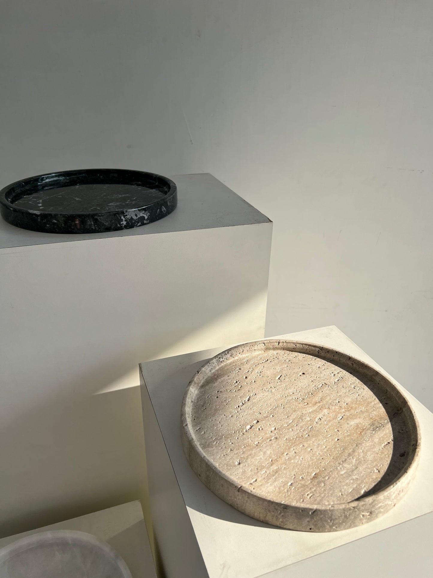 Round Travertine Tray