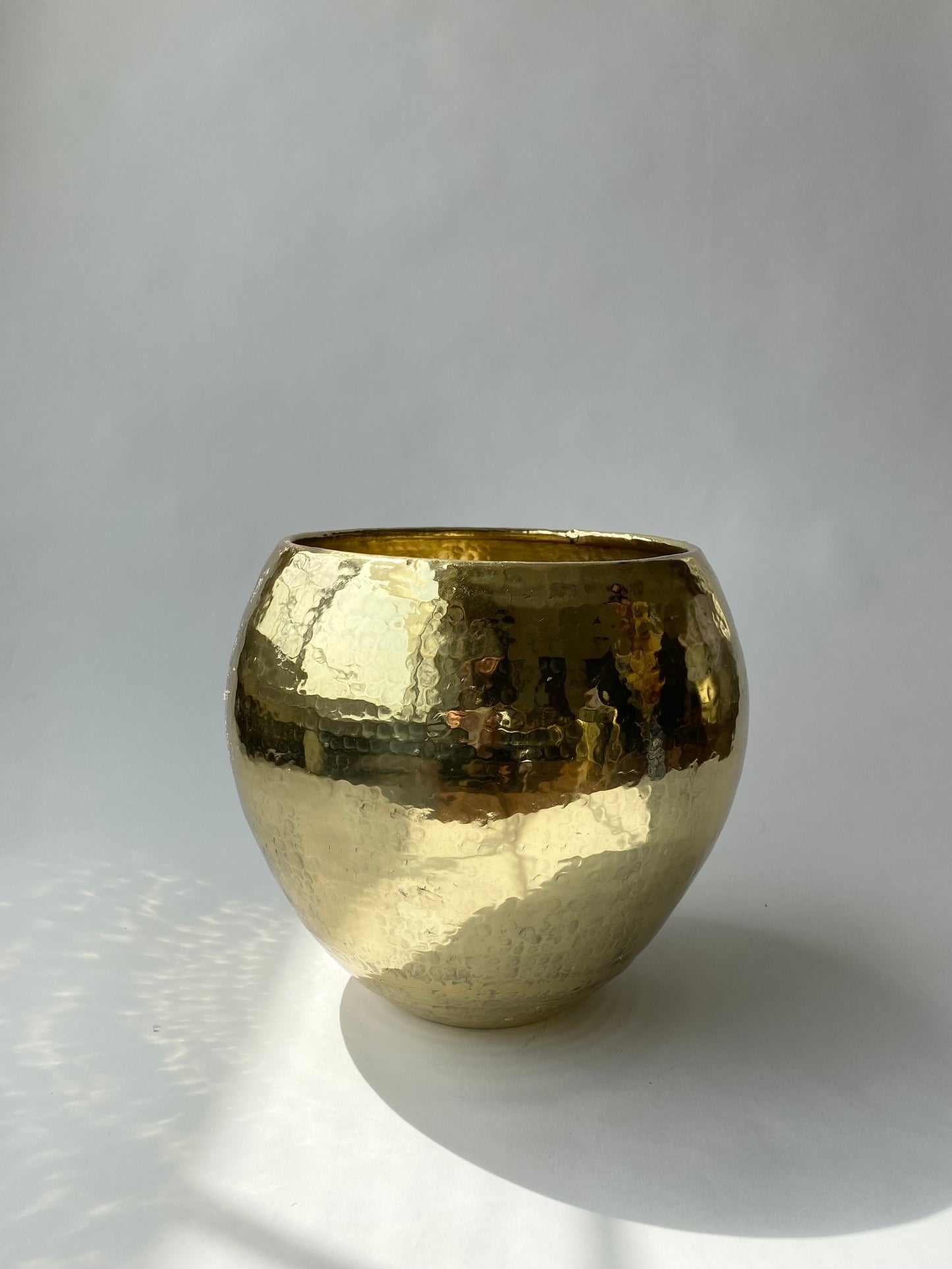 Hand hammered brass planters