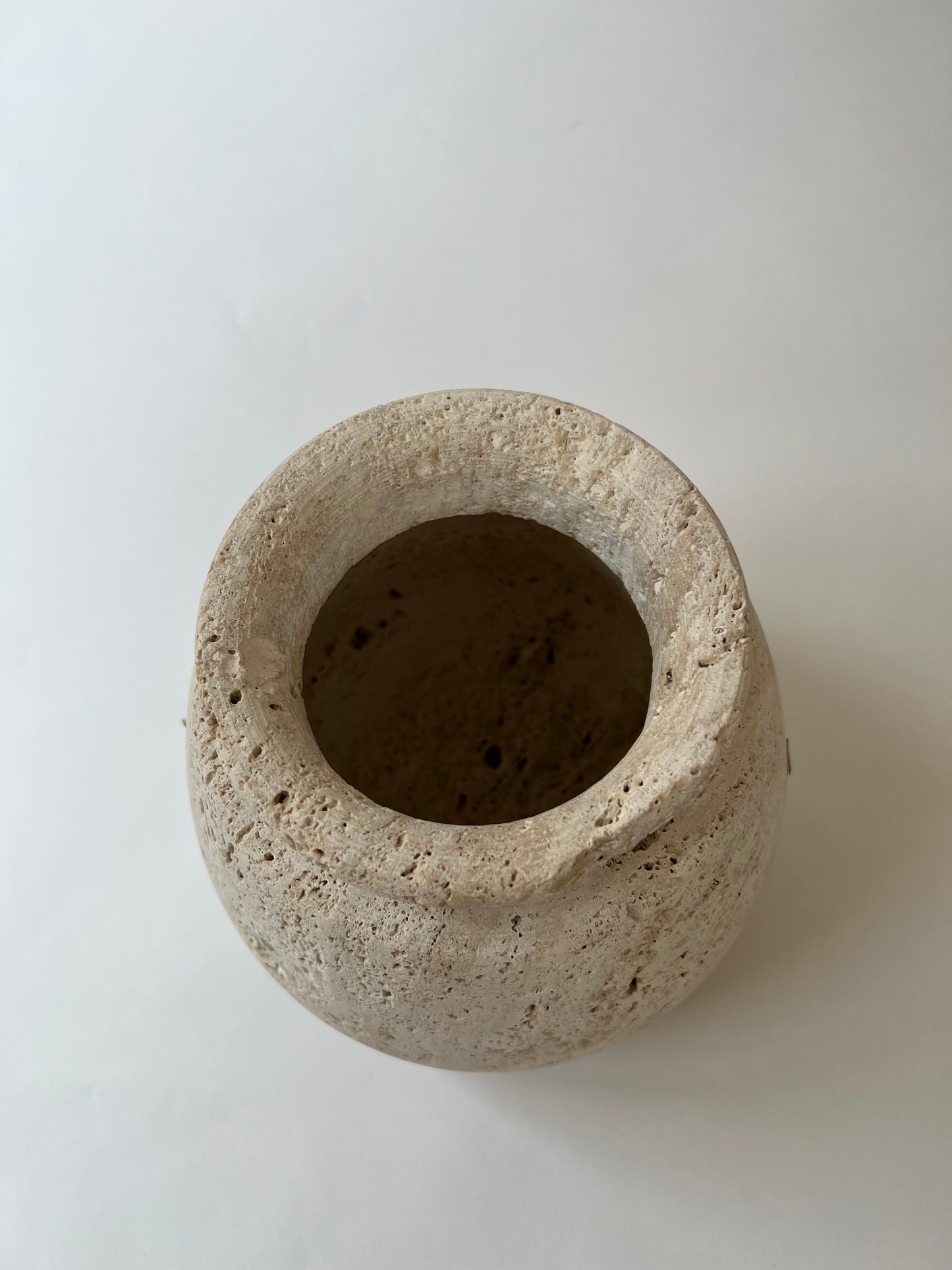 Round Vase Travertine