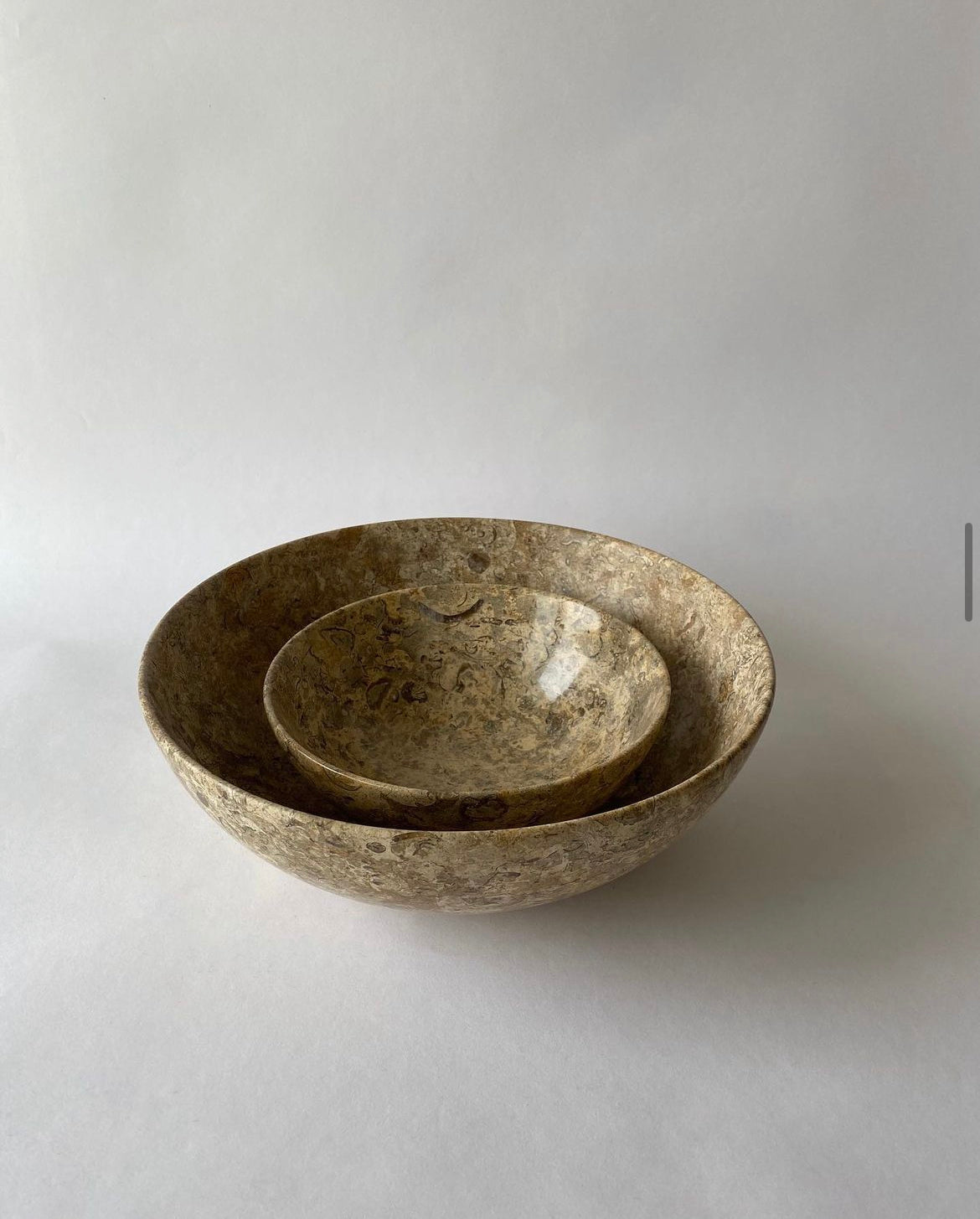 Beige Fossil Stone Bowl