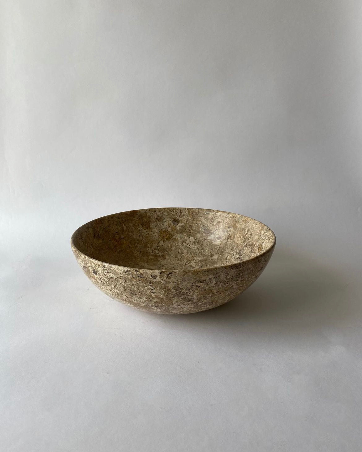 Beige Fossil Stone Bowl