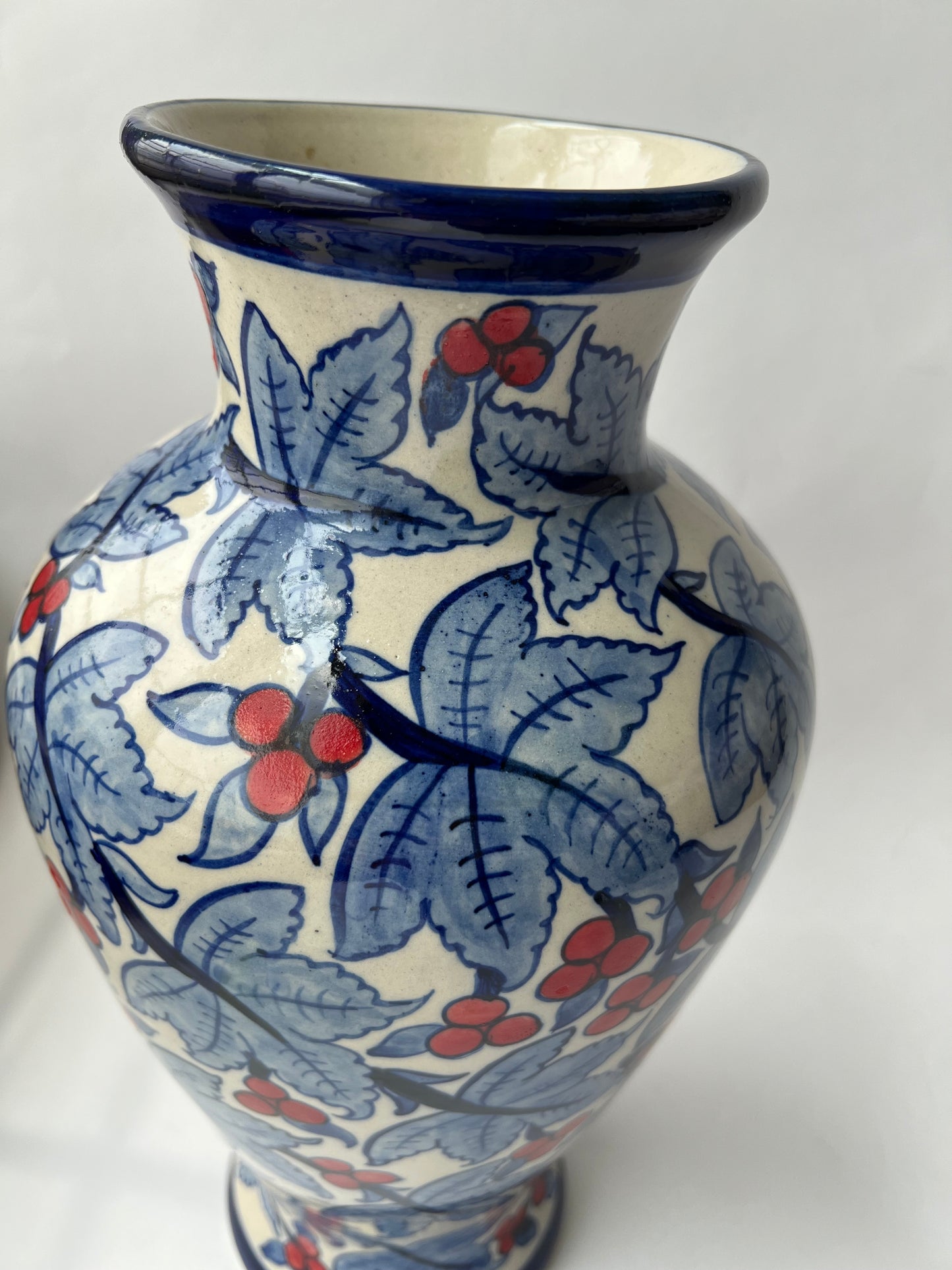 Blue Pottery - Cherry Vase