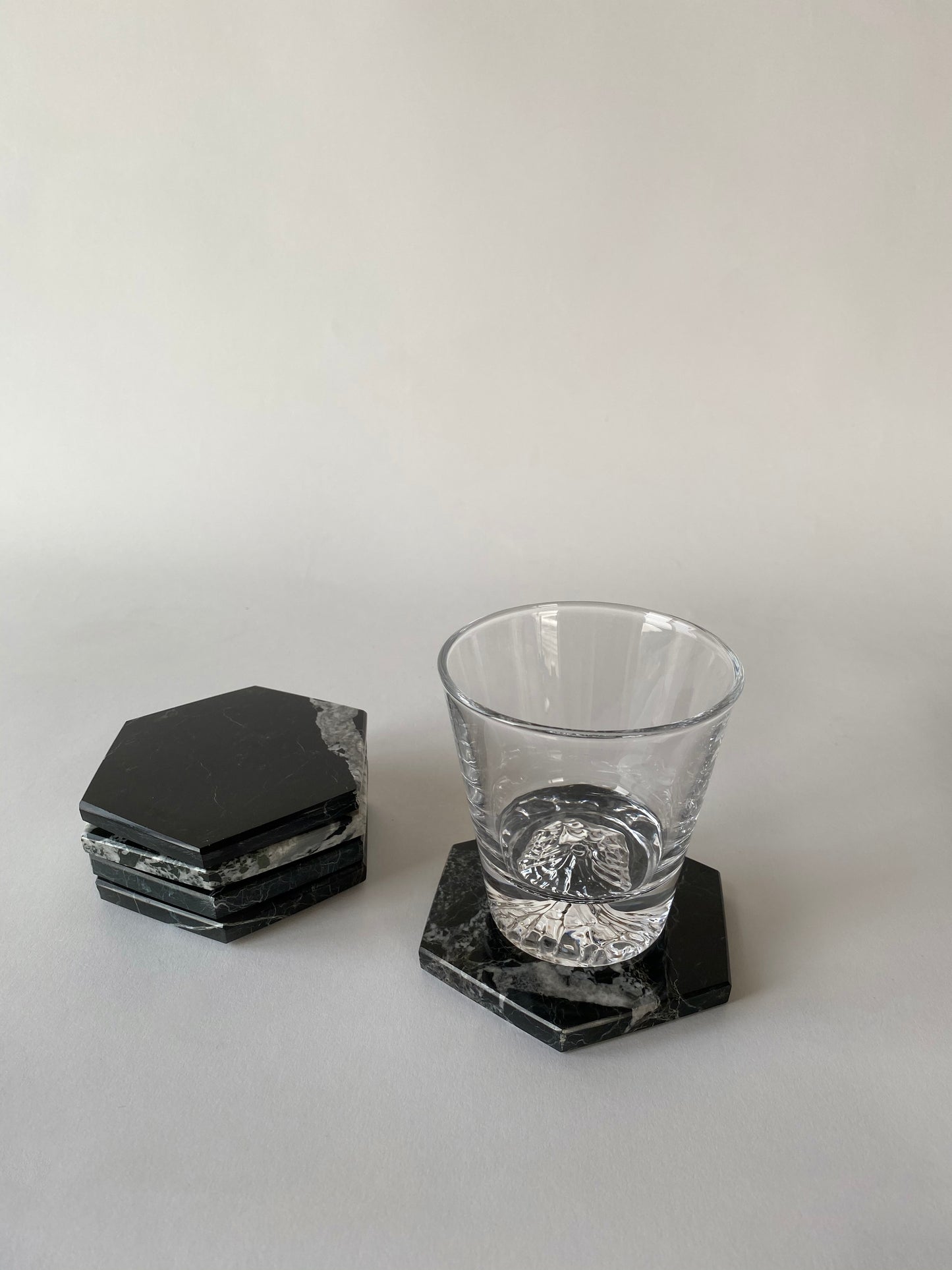 Marble Hexagon Coaster set of 4