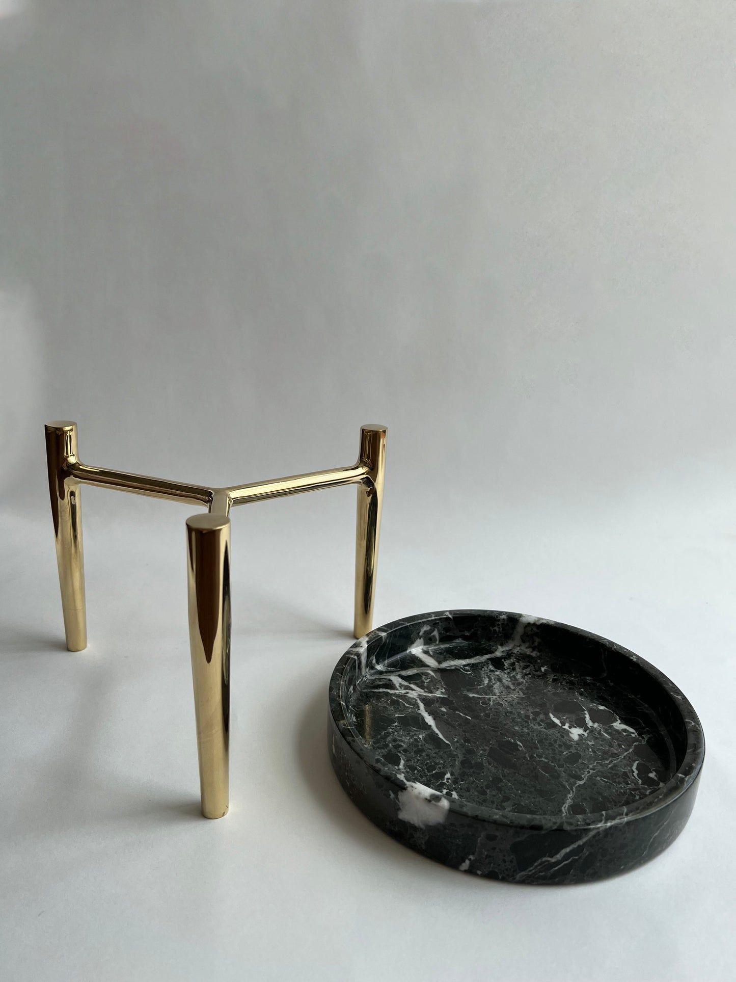 Brass Stand with Marble Tray