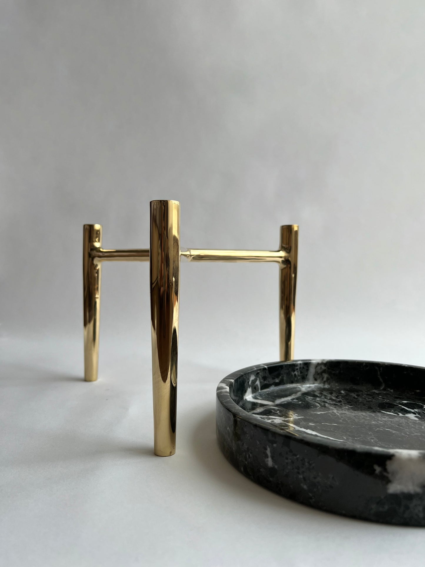 Brass Stand with Marble Tray