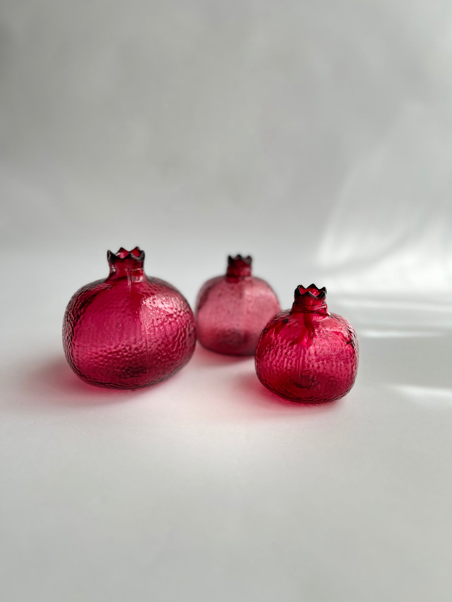 Hammered Glass Pomegranate Set of 3