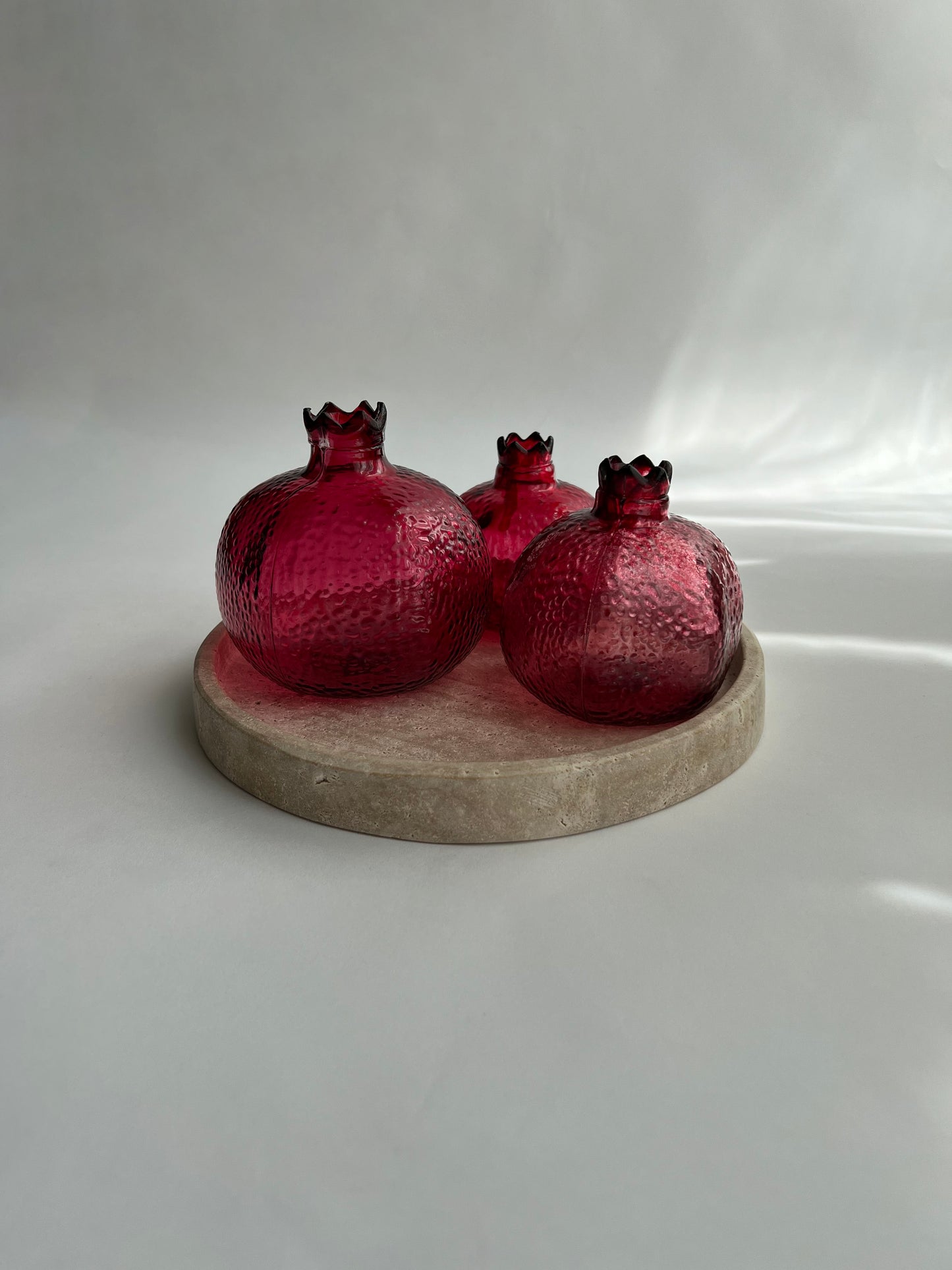 Hammered Glass Pomegranate Set of 3