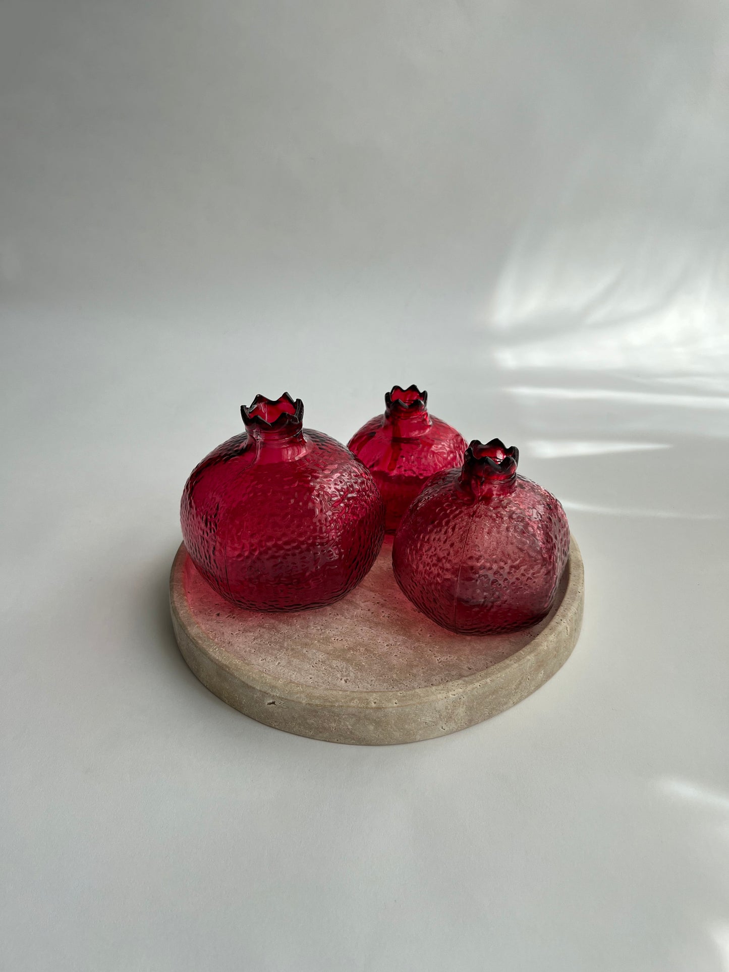 Hammered Glass Pomegranate Set of 3