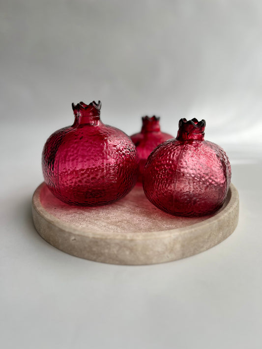 Hammered Glass Pomegranate Set of 3