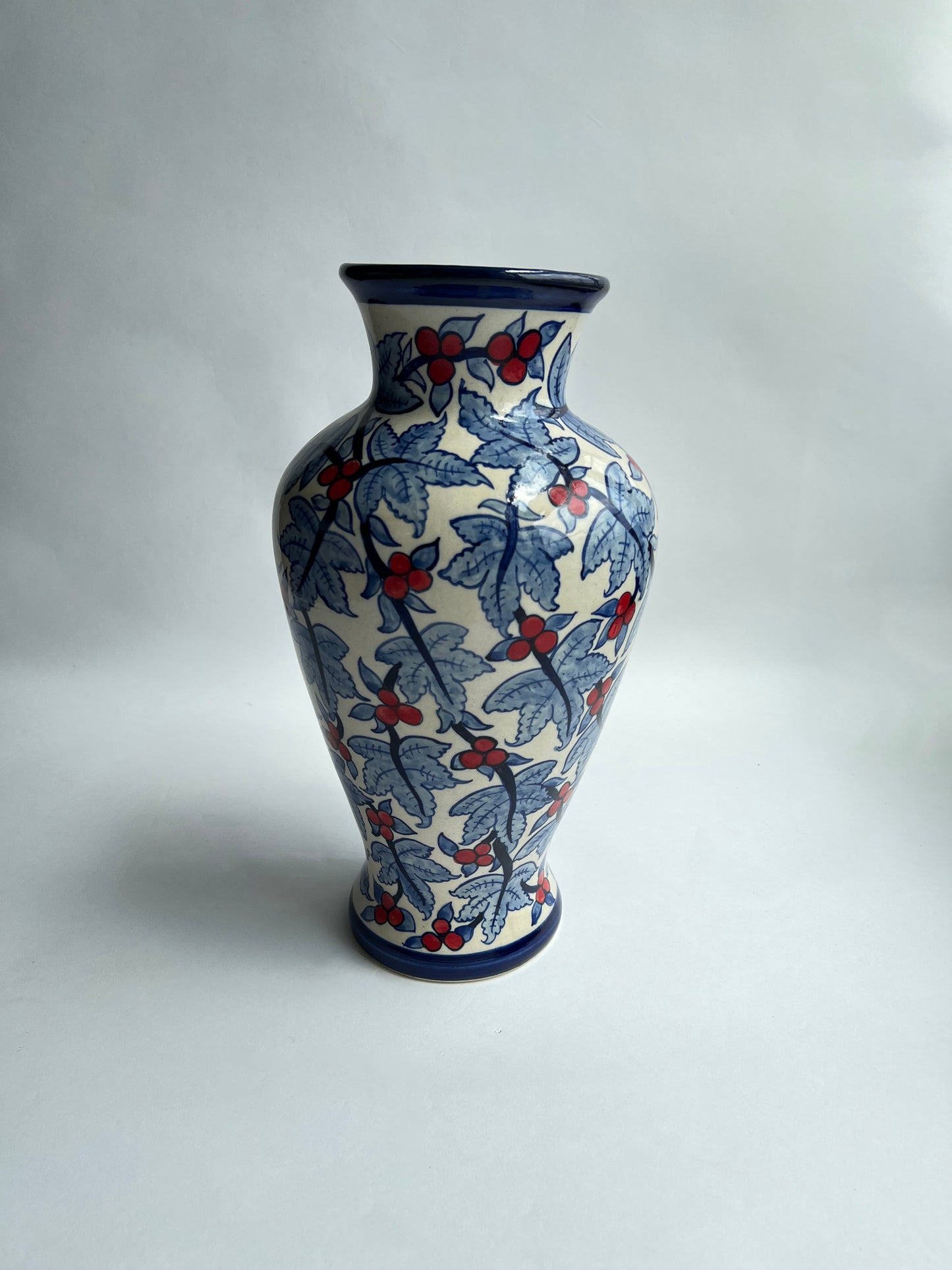 Blue Pottery - Cherry Vase