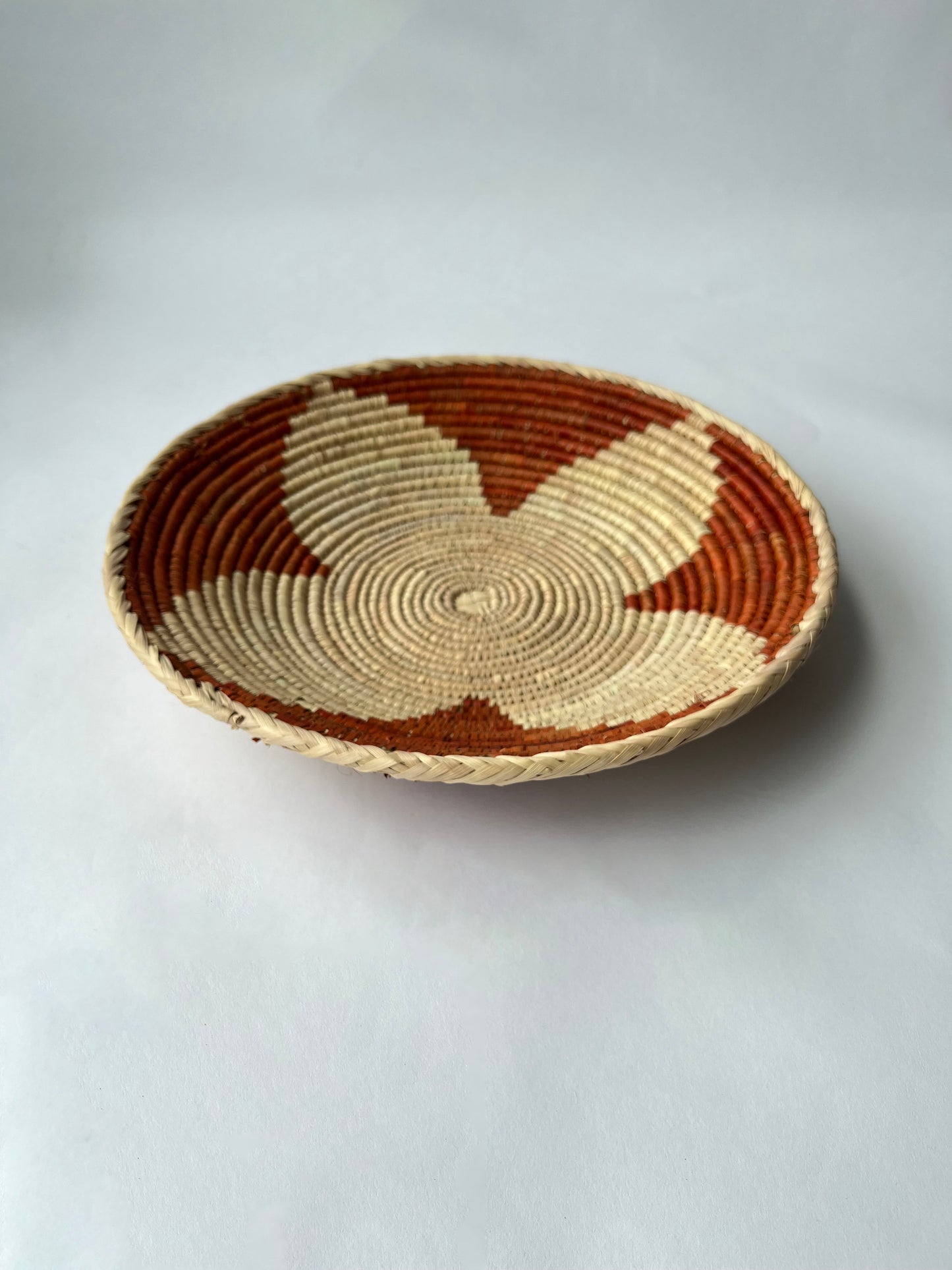 Orange Flower - Round Palm Leaf Flat Basket