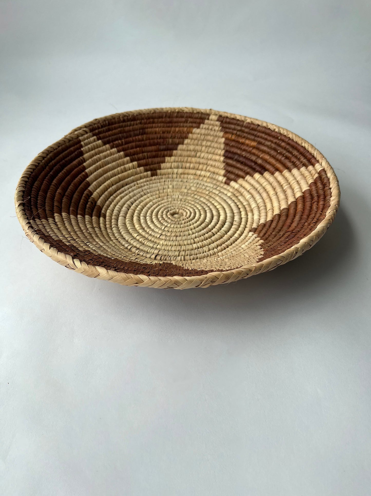 Brown Flower - Round Palm Leaf Flat Basket