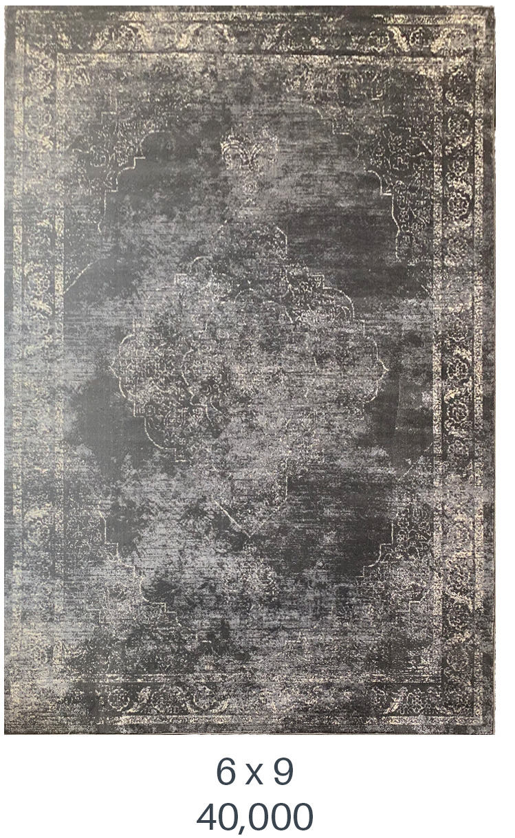 The Bare Space - Faded Black Rug - 6x9 ft