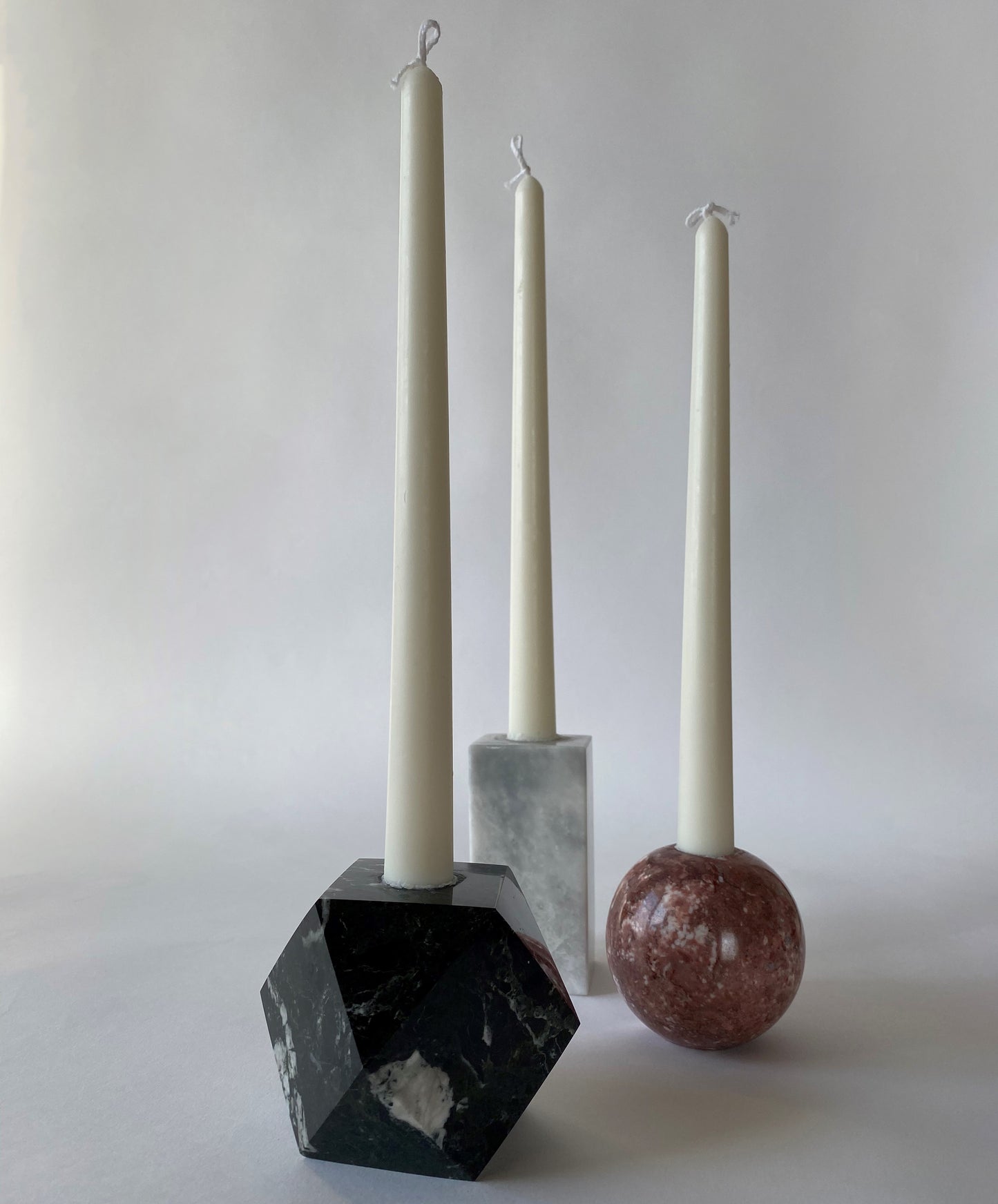 Troika - Marble Candle holder Set - 3pc Set