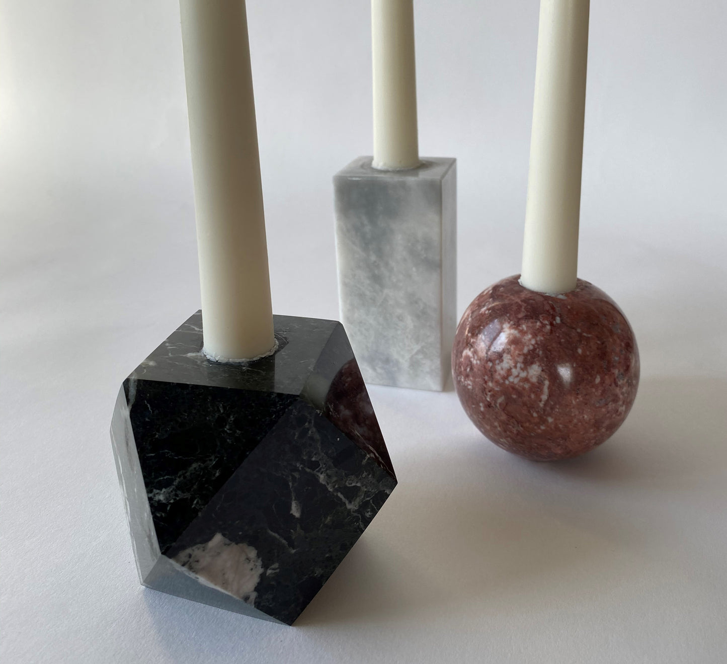 Troika - Marble Candle holder Set - 3pc Set