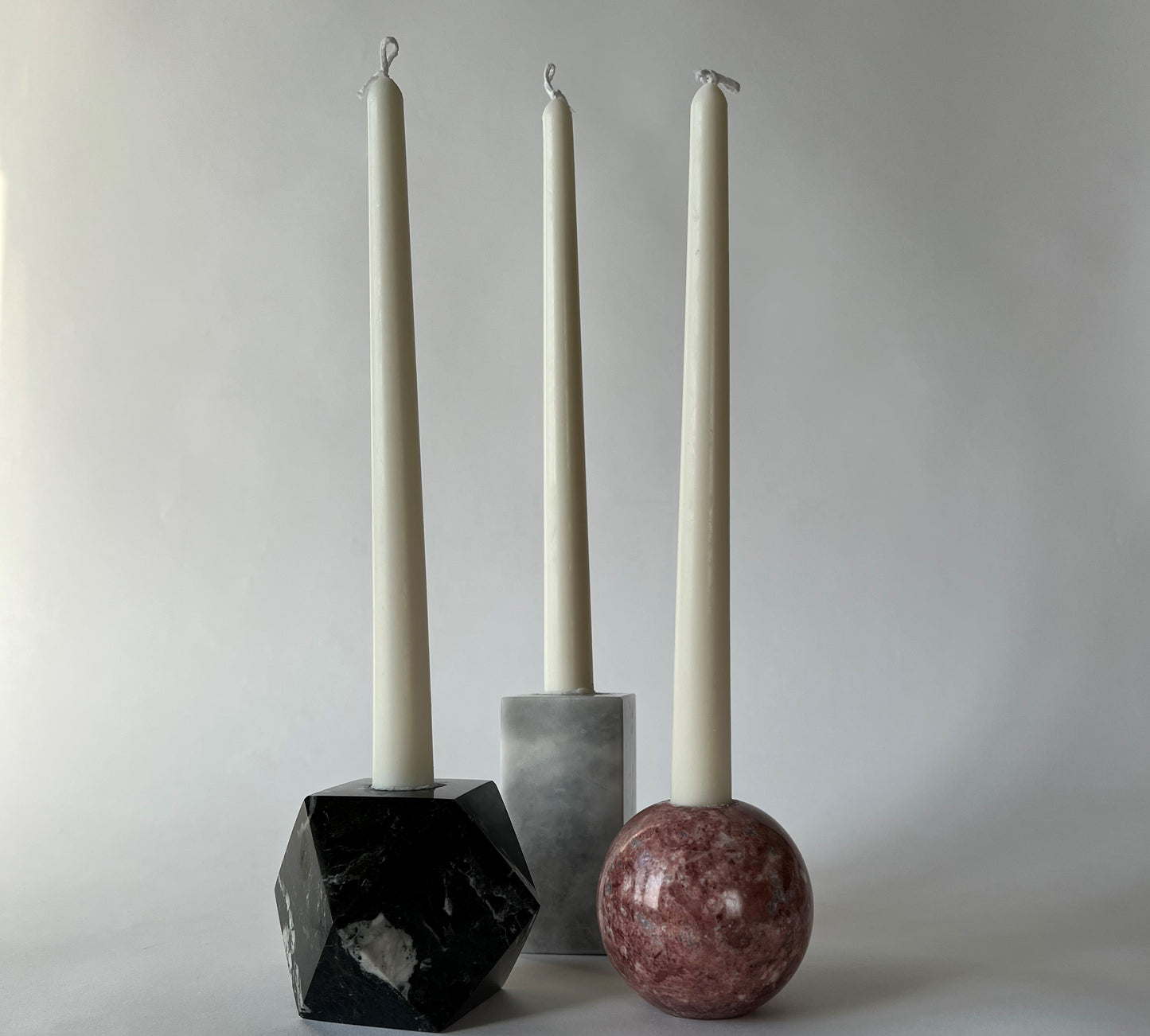 Troika - Marble Candle holder Set - 3pc Set