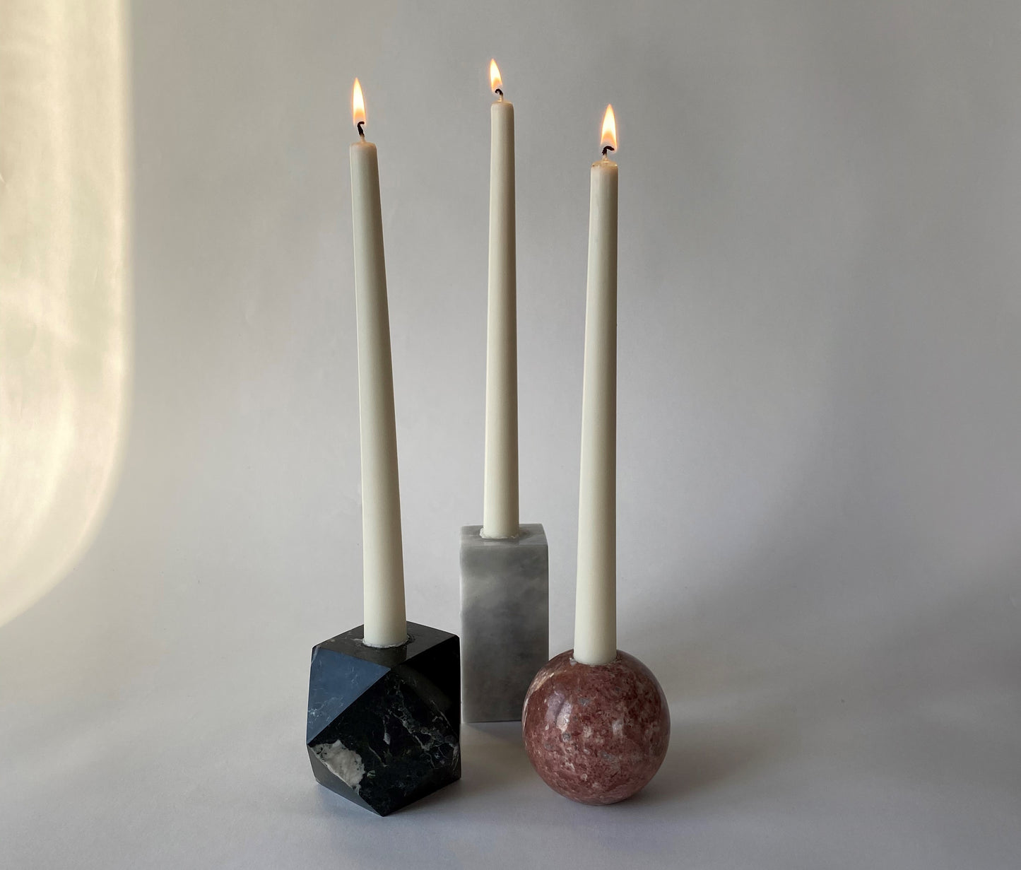 Troika - Marble Candle holder Set - 3pc Set