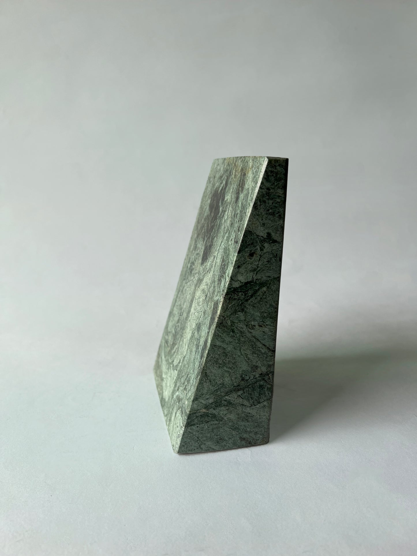 Green Marble Bookends - Pyramid Shape